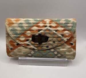 Stella & Dot Aztec Print Quilted Slim Clutch Wallet